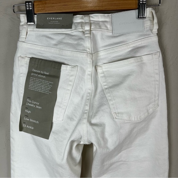 NEW Everlane The Curvy Cheeky Jean High Rise Bone White Size 23 Ankle - Picture 5 of 12